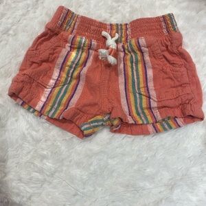 Vibrant Coral Baby Shorts with Drawstring